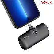 iWALK Pro 閃充數顯直插式4800mAh行動電源Type-C頭 雅黑