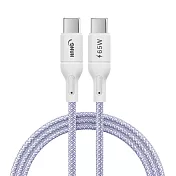 (3入)HANG R18 65W高密編織 Type-C to Type-C 快充充電線200cm 紫色
