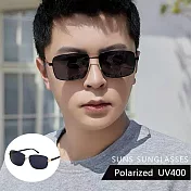 【SUNS】時尚方框寶麗來偏光太陽眼鏡 輕量駕駛墨鏡 男女適用 防眩光 抗UV400 S934 金框灰片