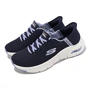 Skechers 休閒鞋 Arch Fit-Fresh Flare Slip-Ins 女鞋 藍 紫 支撐 套入式 149568NVMT