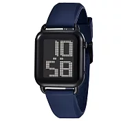 DIGITEC 數碼科技 DGS-6090T 休閒運動繽紛多色電子錶 黑框藍色