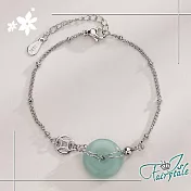 【伊飾童話】招財銅錢*轉運平安和田玉手鍊/ 銀