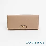 ZODENCE CUFF進口真皮袖釦設計雙層長夾 暖駝