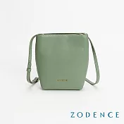 ZODENCE LORAN進口真皮撞色手機包 抹茶綠