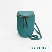 ZODENCE LARZO進口真皮拉鍊手機包 湖綠