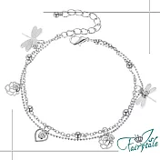 【伊飾童話】玫瑰蜻蜓＊水鑽雙層手腳鍊/銀