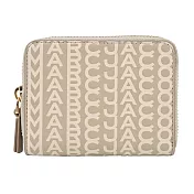 MARC JACOBS THE MONOGRAM 羊皮印花拉鍊零錢包- 奶茶