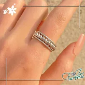 【伊飾童話】扭曲麻花＊復古彈性開口戒指/ 銀