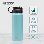 澳洲Wiltshire 吸管不鏽鋼保溫瓶500ml- (三色可選) 杏桃色/土耳其藍/花樣年華 土耳其藍
