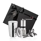 【PO:Selected】丹麥稜角保溫杯咖啡二件禮盒組(稜角保溫杯460ml-共3色/咖啡磨2.0) 銀