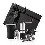 【PO:Selected】丹麥棱角保溫杯咖啡三件禮盒組(棱角保溫杯460ml-共3色/不鏽鋼磨芯咖啡磨2.0/咖啡濾網) 黑