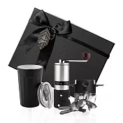 【PO:Selected】丹麥稜角保溫杯咖啡三件禮盒組(稜角保溫杯460ml-共3色/不鏽鋼磨芯咖啡磨2.0/咖啡濾網) 黑