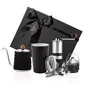 【PO:Selected】丹麥稜角保溫杯咖啡四件禮盒組(稜角保溫杯460ml-共3色/不鏽鋼磨芯咖啡磨2.0/咖啡濾網/咖啡壺-黑) 黑