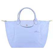 LONGCHAMP LE PLIAGE GREEN系列刺繡短把再生尼龍摺疊水餃包(中) 天澄