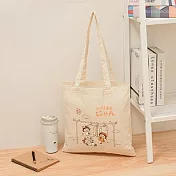 【Hook’s嚴選】櫻桃小丸子棉布手提袋 原色手提袋 側背包 環保購物袋 小丸子曬衣