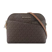 Michael Kors 金字滿版塗層帆布口袋貝殼包- 咖啡色