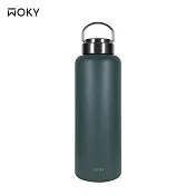 【WOKY 沃廚】提手輕芯鈦瓷易潔層保溫瓶1200ML (5色可選) 無際綠 (綠色)