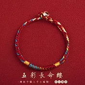 【水星記】匠人手作吉祥寓意五色八股金剛結手鍊 _女x16cm