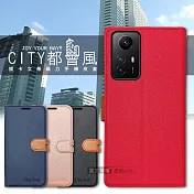CITY都會風 紅米Redmi Note 12S 插卡立架磁力手機皮套 有吊飾孔 奢華紅