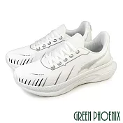 【GREEN PHOENIX】男 休閒鞋 運動鞋 老爹鞋 厚底 綁帶 透氣 JP25.5 白色