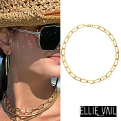 ELLIE VAIL 邁阿密防水珠寶 金色細緻迴紋針項鍊 簡約金色頸鍊 Carla Paper Clip