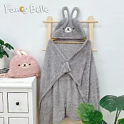 義大利Fancy Belle《妮妮兔》連帽披肩毯90*120cm(共兩色)-灰色