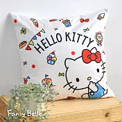 義大利Fancy Belle 麂皮靠墊 45x45cm Sanrio-經典HELLO KITTY