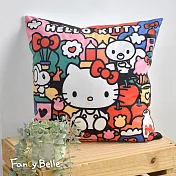 義大利Fancy Belle 麂皮靠墊 45x45cm Sanrio-都會HELLO KITTY