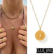 ELLIE VAIL 邁阿密防水珠寶 鑲鑽光芒 細緻圓形錢幣項鍊 Rue Sunburst Disc