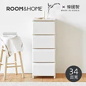 【韓國ROOM&HOME】韓國製34面寬四層抽屜收納櫃(木質天板)-DIY- 象牙白