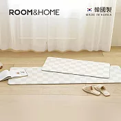 【韓國ROOM&HOME】韓國製棋盤格印花雙面防油防水廚房地墊-45x160cm