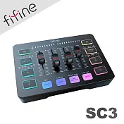 FIFINE SC3 RGB音訊混音器USB直播聲卡(黑色)