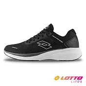 【LOTTO 義大利】男 輕步 飛織跑鞋- 25.5cm 黑/白