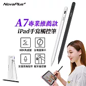 【NovaPlus】Pencil A7 藍牙操控手寫繪圖筆 (Type-C 有線充電版本) 星曜黑
