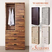 Homelike 喜家居2.7尺推門三抽衣櫃(五色可選)(2311) 灰橡