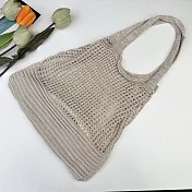 【Wonderland】編織網布單肩百搭簡約鏤空包(4色) FREE 卡其