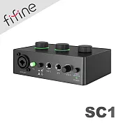 FIFINE SC1 音訊混音器USB直播聲卡 (黑色)