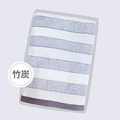 【OKPOLO】台灣製造條紋色紗浴巾-2條組(柔順厚實) 竹炭條紋