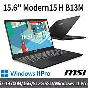 (送:500G固態行動碟)msi微星 Modern 15 H B13M-002TW 15.6吋 商務筆電(i7-13700H/16G/512G SSD/Win11Pro)