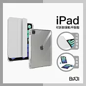 【BOJI】iPad Air 4/5 10.9吋 可拆卸滑軌保護殼 透亮背殼 硬底防彎設計 - 霧霾灰