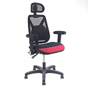 DR. AIR 人體工學全氣墊扶手頭枕辦公網椅(2301) 黑紅