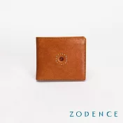 ZODENCE SAXON義大利植鞣革7卡證件窗短夾 駝