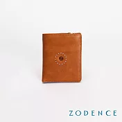 ZODENCE SAXON義大利植鞣革直立簡式短夾 駝