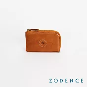 ZODENCE SAXON義大利植鞣革鑰匙零錢卡包 駝