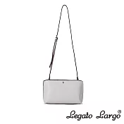 Legato Largo 新版 驚異的輕量化 小法式輕便簡約 斜背小方包- 淺灰色