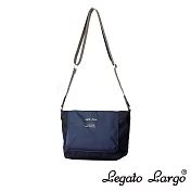 Legato Largo 可水洗 防潑水撞色斜背小包- 黑色