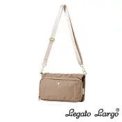 Legato Largo Lieto 輕薄雙面式摺疊斜背小包- 奶茶色