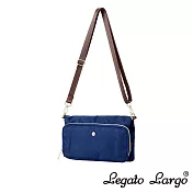 Legato Largo Lieto 輕薄雙面式摺疊斜背小包- 深藍