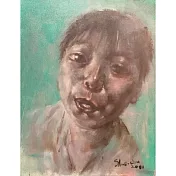 【玲廊滿藝】William Hsiao一舉-吃口香糖的小孩41x31.5cm