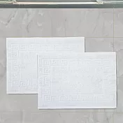 【OKPOLO】台灣製造純棉衛浴卍字紋吸水腳踏墊-1入組(吸水速乾) 雪山白